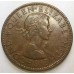 NEW ZEALAND 1960 . ONE 1 PENNY . VARIETY . BAR IN THE NUMBER 0